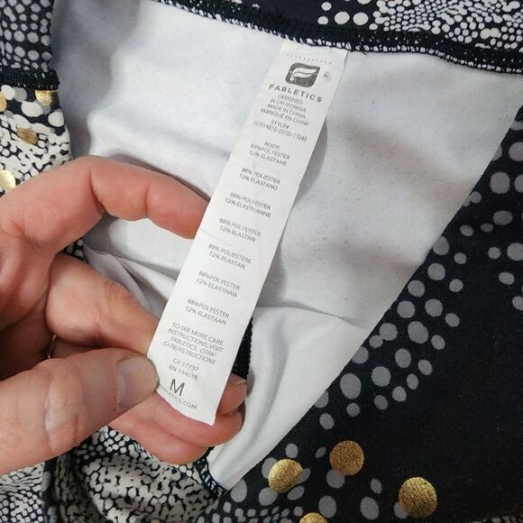 Fabletics Salar Foiled Flurry Mid Rise Full Length Leggings Active Gym Medium - Picture 4 of 4